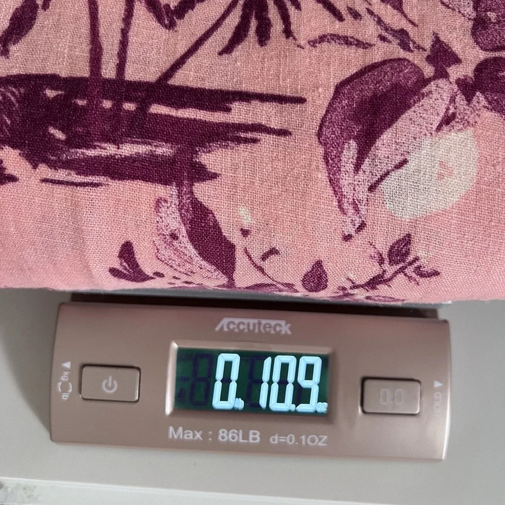 Denim & Co. Naturals Linen Blend Pink Tropical Midi Skirt Size Large Petite